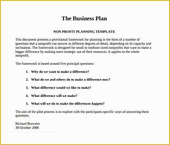 Business Plan Template Pdf Free Download Of 22 Non Profit Business Plan Templates Pdf Doc
