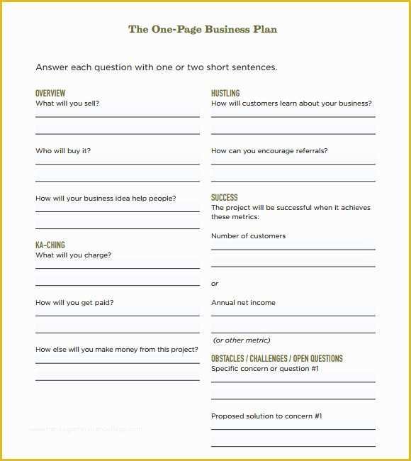 Business Plan Template Pdf Free Download Of E Page Business Plan Template 10 Download Free