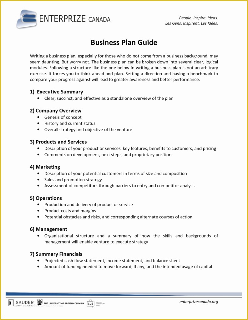 Business Plan Template Pdf Free Download Of Free Business Plan Template