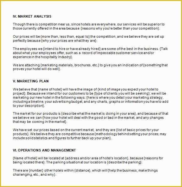 Business Plan Template Pdf Free Download Of Hotel Business Plan Template 8 Download Free Documents