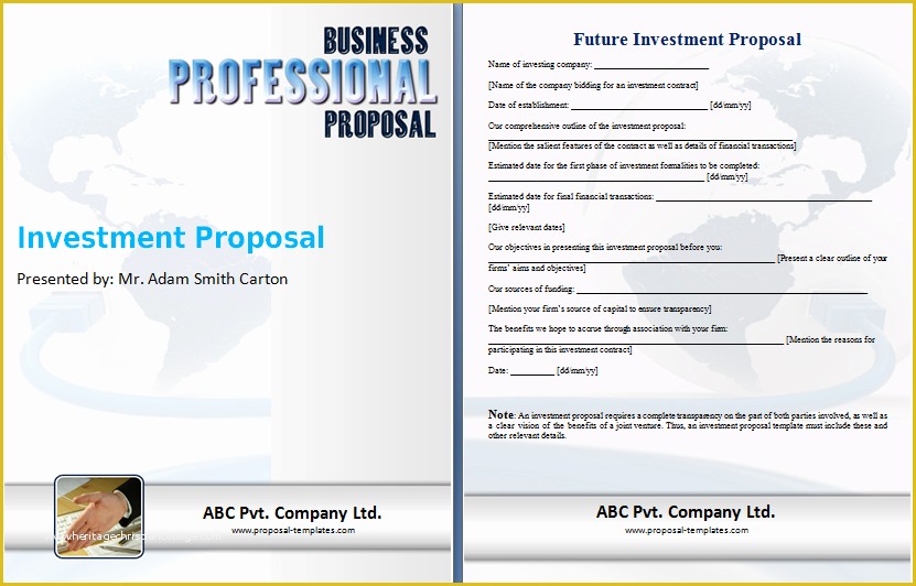 Business Proposal Template Doc Free Download Of Business Investor Proposal Template Sample Investment