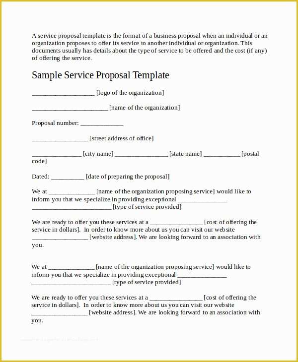 Business Proposal Template Doc Free Download Of Free Business Service Proposal Template Service Proposal