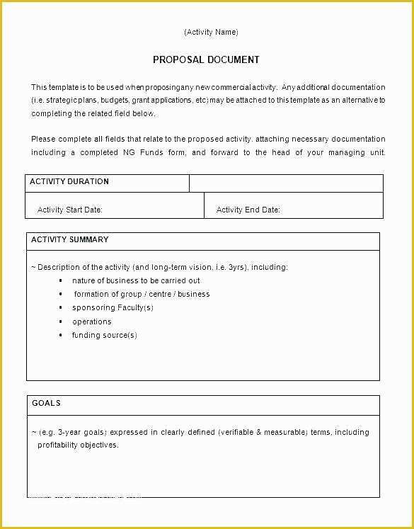 Business Proposal Template Doc Free Download Of Funding Proposal Template Doc