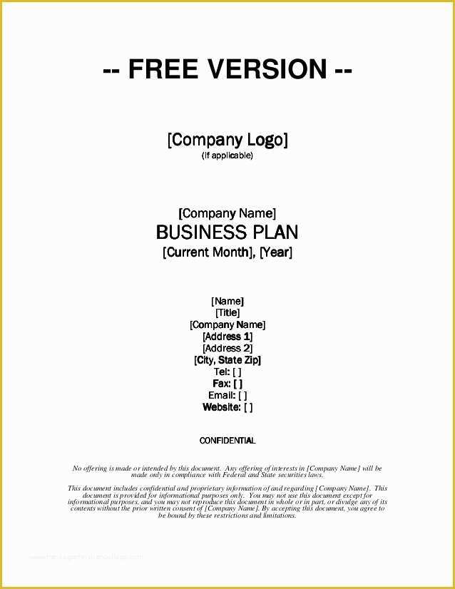 Business Proposal Template Doc Free Download Of Growthink Business Plan Template Free Download