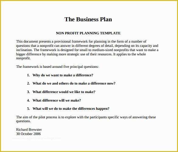 Business Proposal Template Free Download Of 21 Non Profit Business Plan Templates Pdf Doc