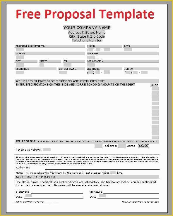 Business Proposal Template Free Download Of Printable Sample Construction Proposal Template form