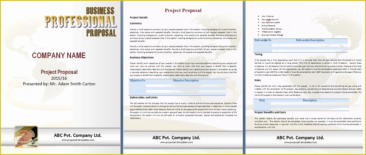 Business Proposal Template Free Download Of Project Proposal Template Free