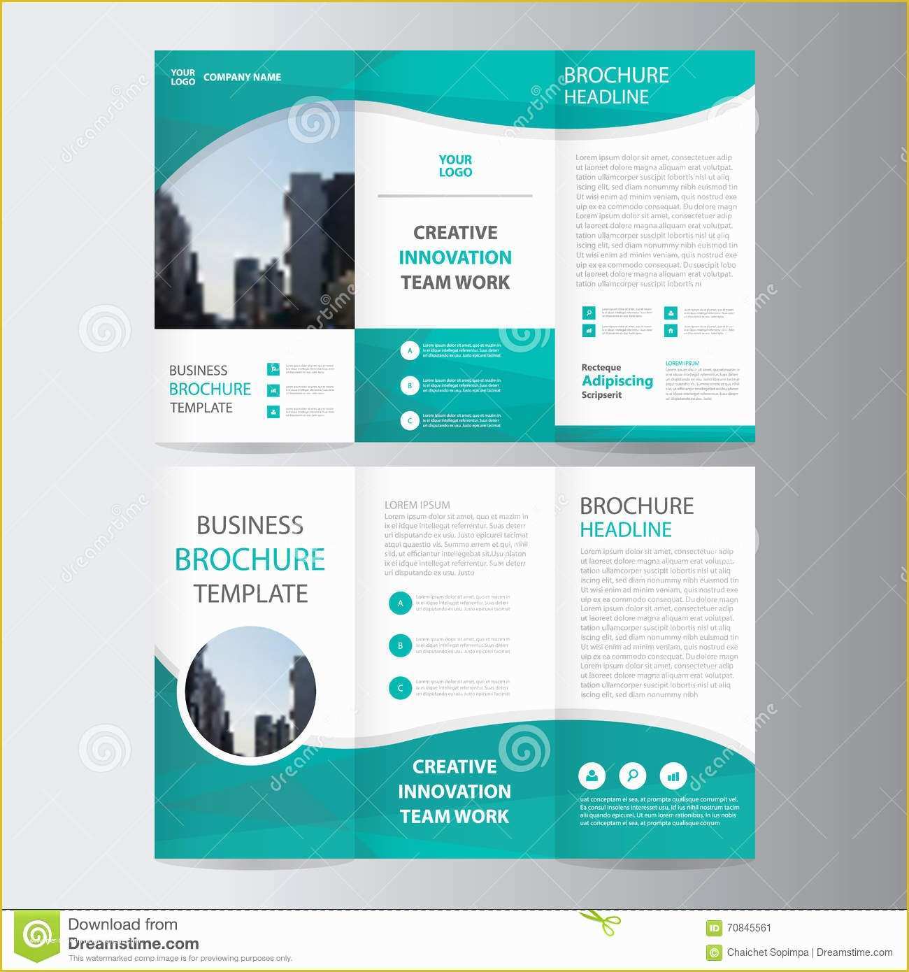 Business Prospectus Template Free Of Abstract Green Polygon Trifold Leaflet Brochure Flyer