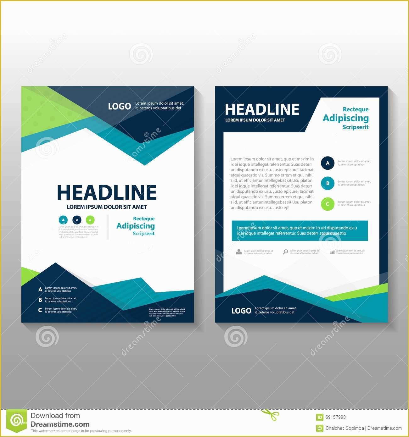 Business Prospectus Template Free Of Abstract Triangle Blue Green Purple Polygon Annual Report