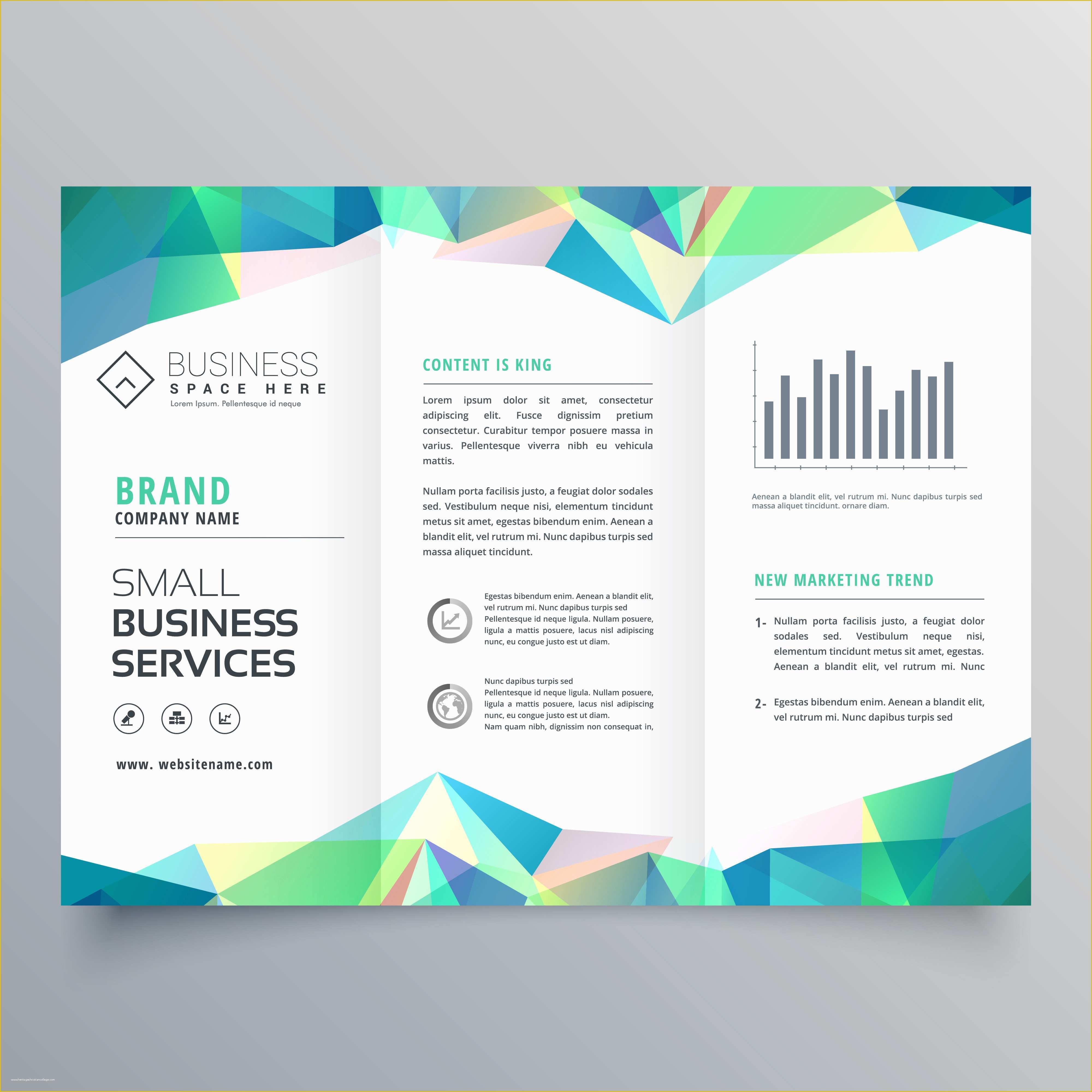Business Prospectus Template Free Of Business Trifold Brochure Design with Abstract Shapes