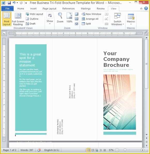 Business Prospectus Template Free Of Microsoft Word Brochure Template 2010 Csoforumfo