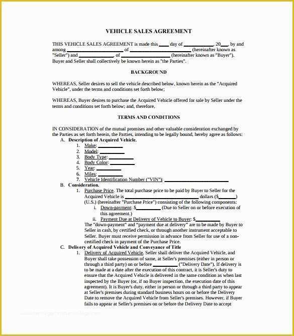 Business Sale Agreement Template Free Of 15 Sample Downloadable Sales Agreement Templates