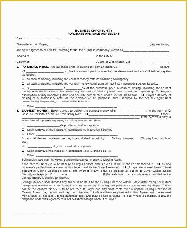 Business Sale Agreement Template Free Of 24 Purchase and Sale Agreement Templates Word Pdf