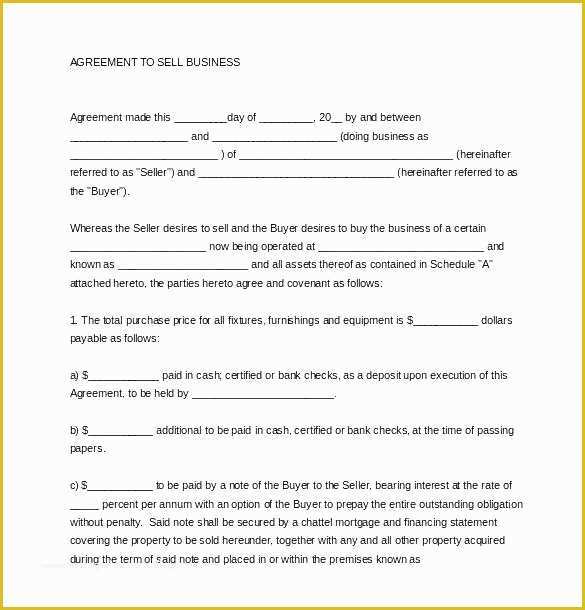 Business Sale Agreement Template Free Of Business Sale Document Template