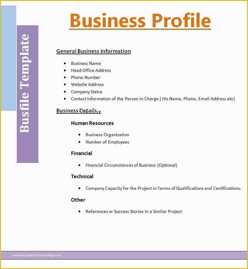 Business Templates Free Of 2 Best Business Profile Templates