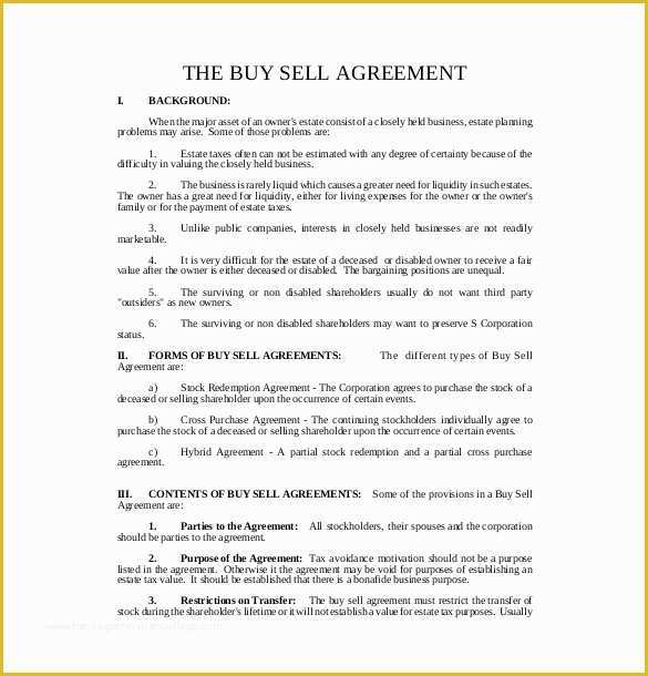 Buyout Agreement Template Free Of 24 Buy Sell Agreement Templates Word Pdf