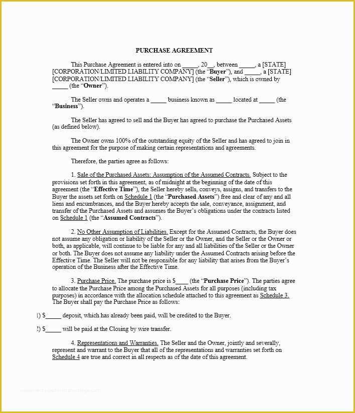 Buyout Agreement Template Free Of 37 Simple Purchase Agreement Templates [real Estate Business]