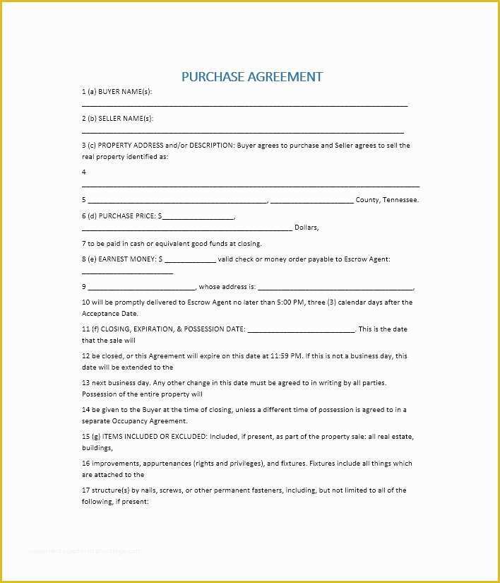 Buyout Agreement Template Free Of 37 Simple Purchase Agreement Templates [real Estate Business]