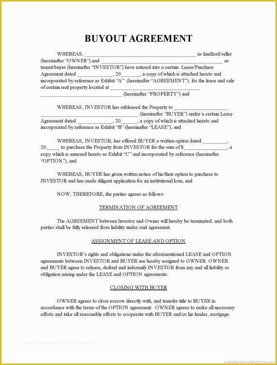 Buyout Agreement Template Free Of Free Printable and Templates On Pinterest