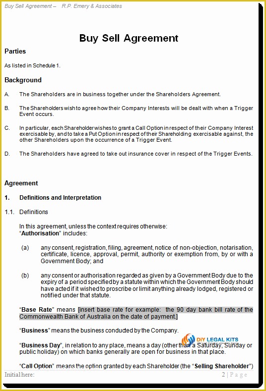 Buyout Agreement Template Free Of Holder Buy Sell Agreement Out Contract