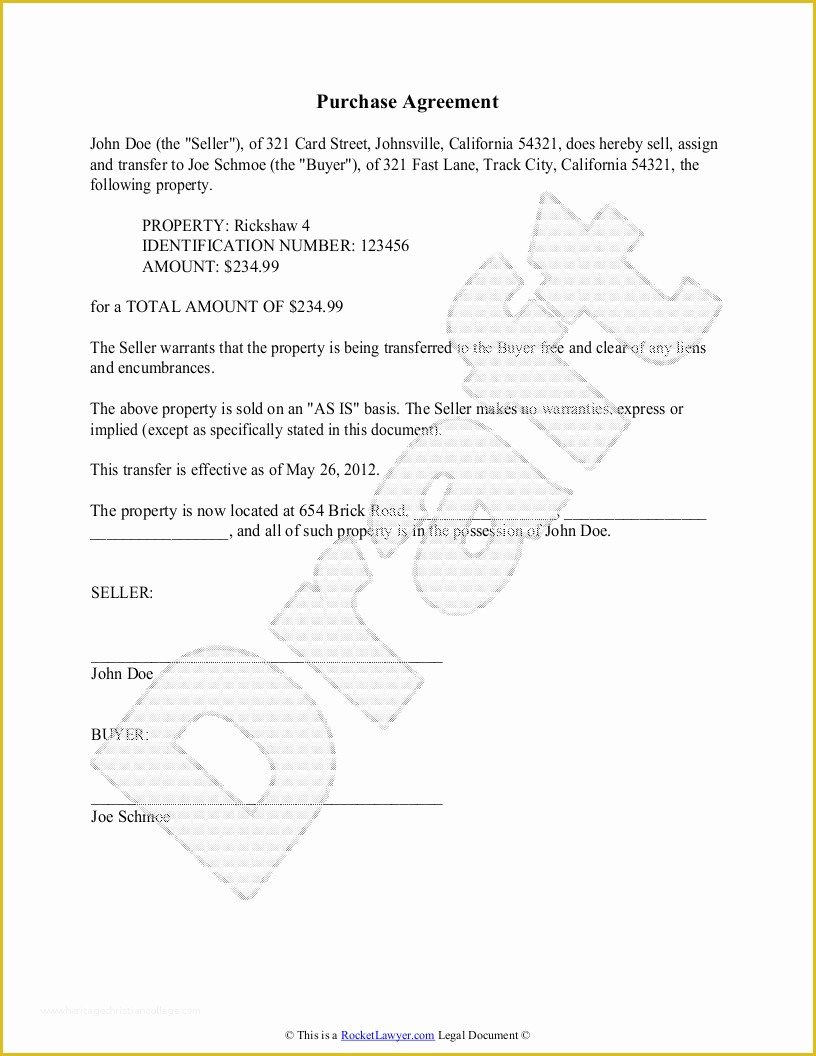 Buyout Agreement Template Free Of Purchase Agreement Template Free Purchase Agreement