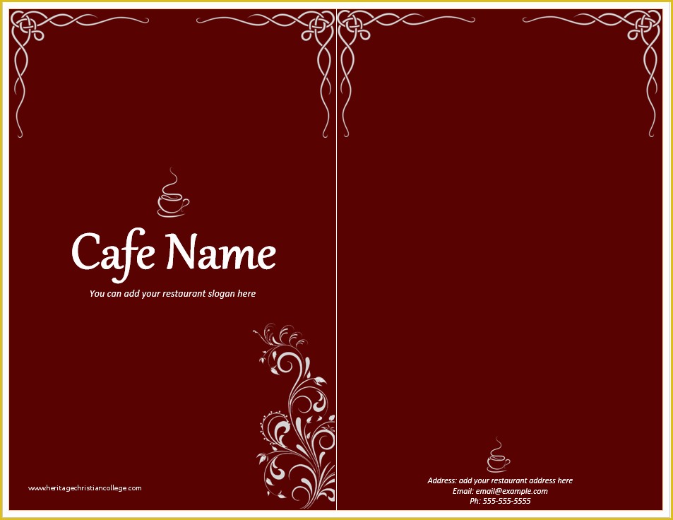 Cafe Menu Design Template Free Download Of Cafe Menu Template Free Template Downloads