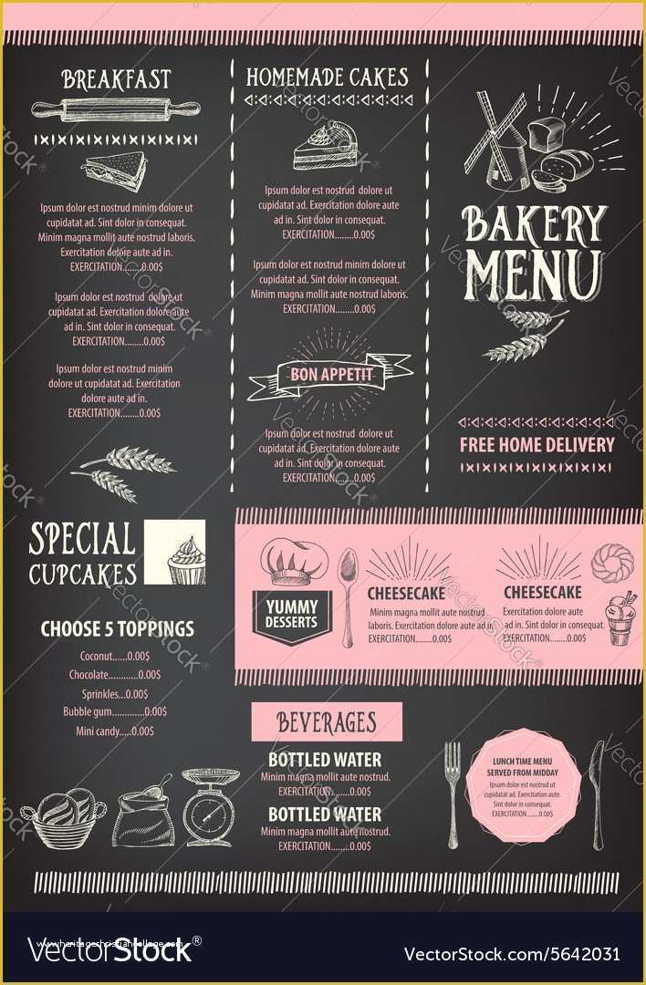 Cafe Menu Design Template Free Download Of Restaurant Cafe Menu Template Design Food Flyer Vector Image