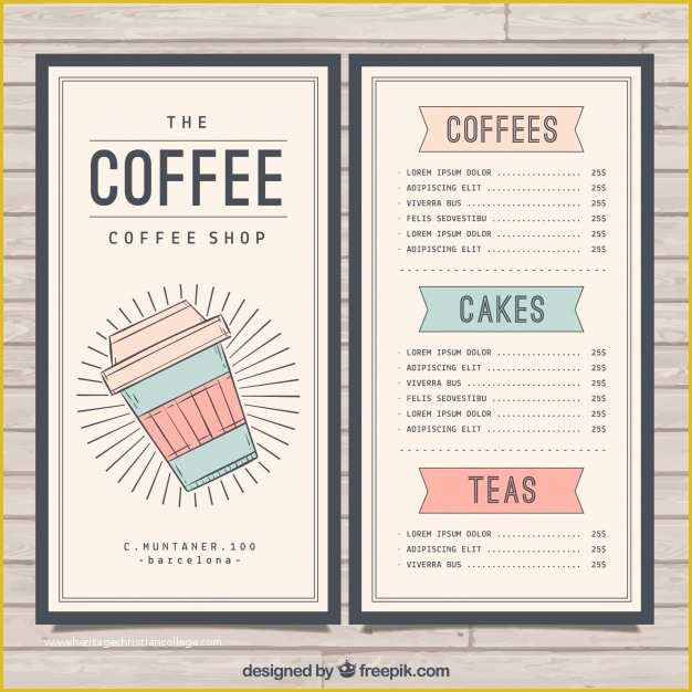 Cafe Menu Design Template Free Download Of Retro Cafe Menu Template Vector