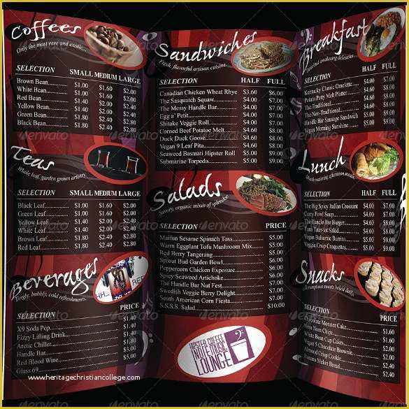 Cafe Menu Template Free Download Of 20 Coffee Menu Templates – Free Sample Example format