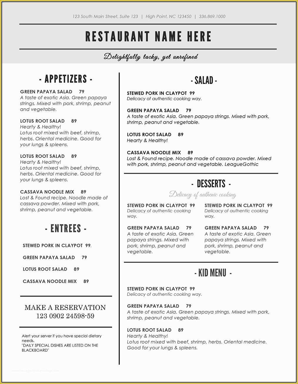 Cafe Menu Template Free Download Of Cafe Menu Templates Free Download Word Template Resume