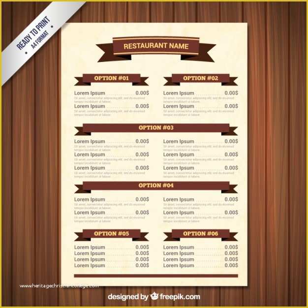 Cafe Menu Template Free Download Of Menu Template with Ribbons Vector