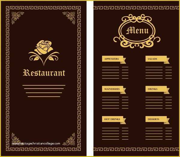 Cafe Menu Template Free Download Of Restaurant Menu Template Free Vector 17 882 Free