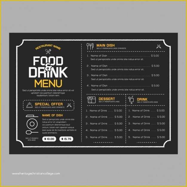 Cafe Menu Template Free Download Of Restaurant Menu Template Vector