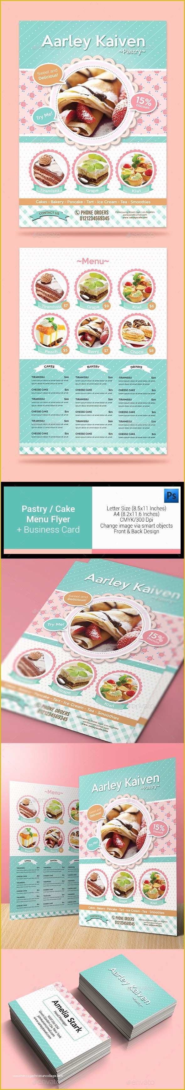 Cake Brochure Template Free Download Of Pastry Cake Flyer Business Card