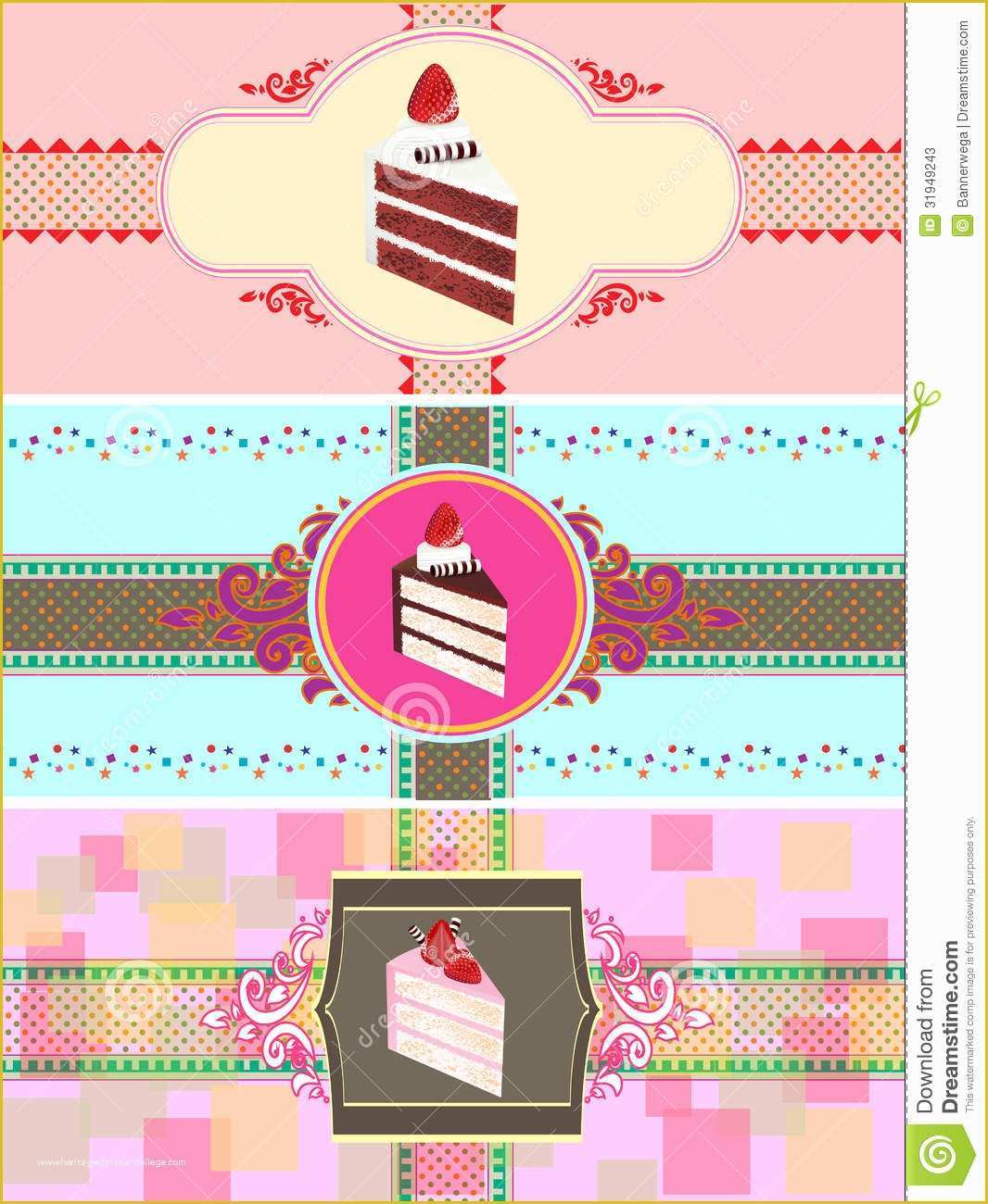 Cake Brochure Template Free Download Of Set Cake Cards Template Stock S Image