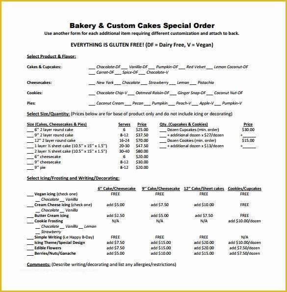 Cake Pop order form Template Free Of 14 Cake order form Templates – Samples Examples & formats