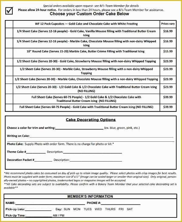 Cake Pop order form Template Free Of 16 Cake order form Templates