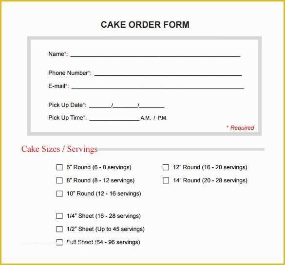 Cake Pop order form Template Free Of 16 Cake order form Templates