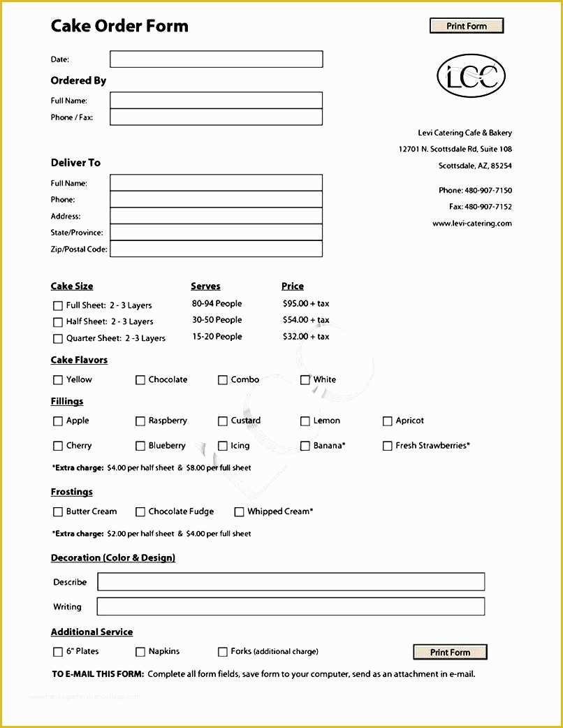 Cake Pop order form Template Free Of 6 Printable order Sheets for Cakes Printable Cake