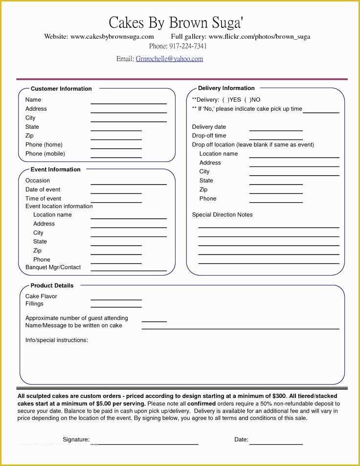 Cake Pop order form Template Free Of Best 20 order Cake Ideas On Pinterest