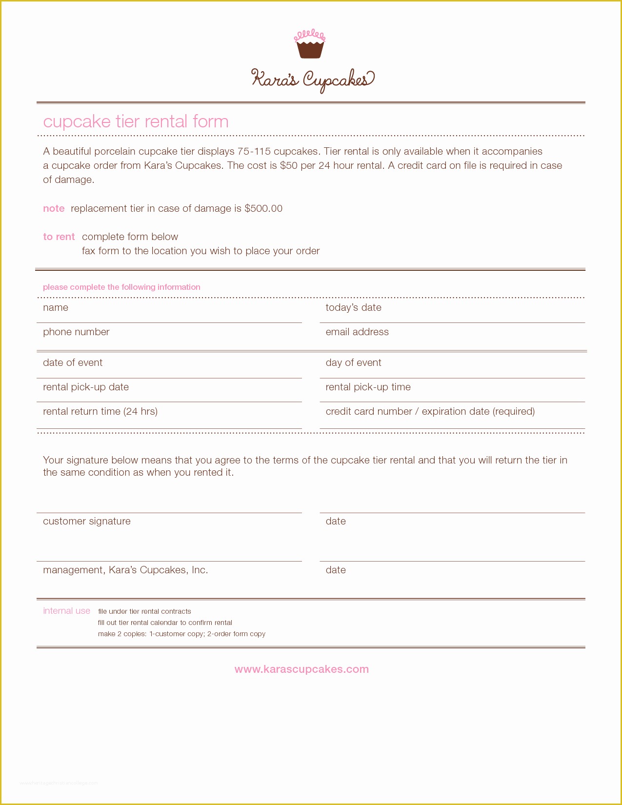 Cake Pop order form Template Free Of Cake order Contract