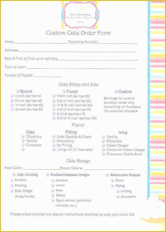 Cake Pop order form Template Free Of Custom Cake order form Fill Out This form and Send It to