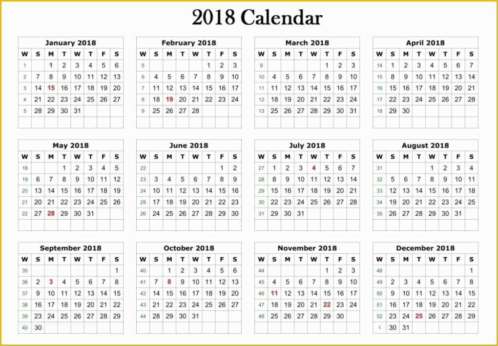 Calendar Template Free 2018 Of 2018 Calendar Printable Template