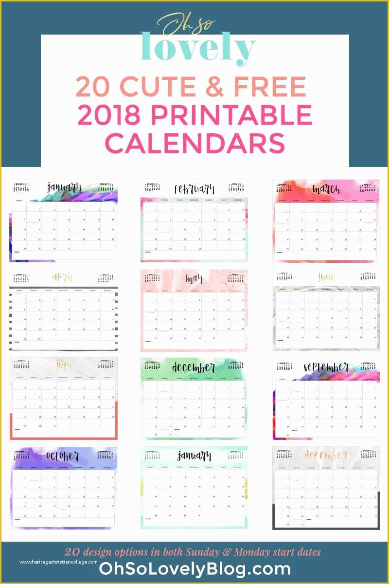 Calendar Template Free 2018 Of Download Your Free 2018 Printable Calendars today there