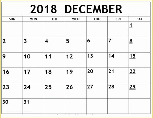 Calendar Template Free 2018 Of Free Sample December 2018 Calendar Template