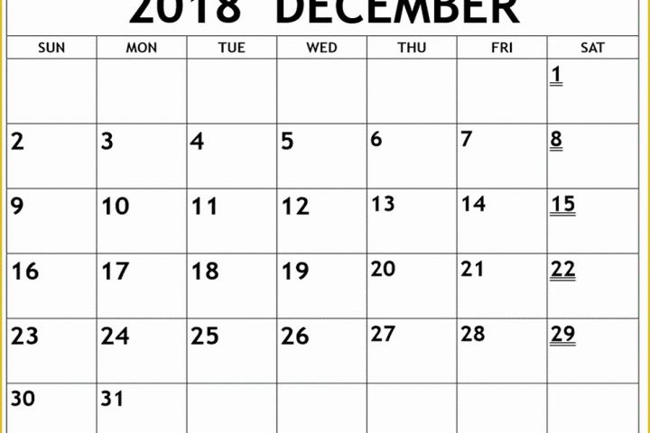 Calendar Template Free 2018 Of Free Sample December 2018 Calendar Template