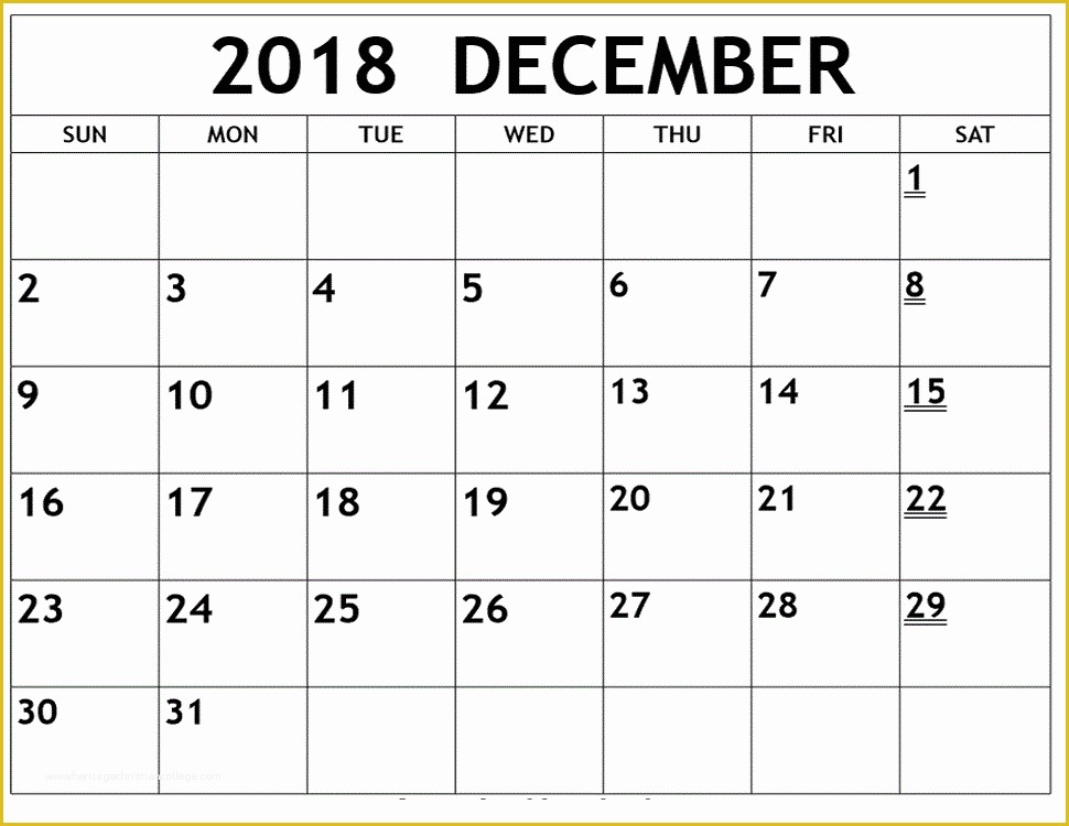 Calendar Template Free 2018 Of Free Sample December 2018 Calendar Template