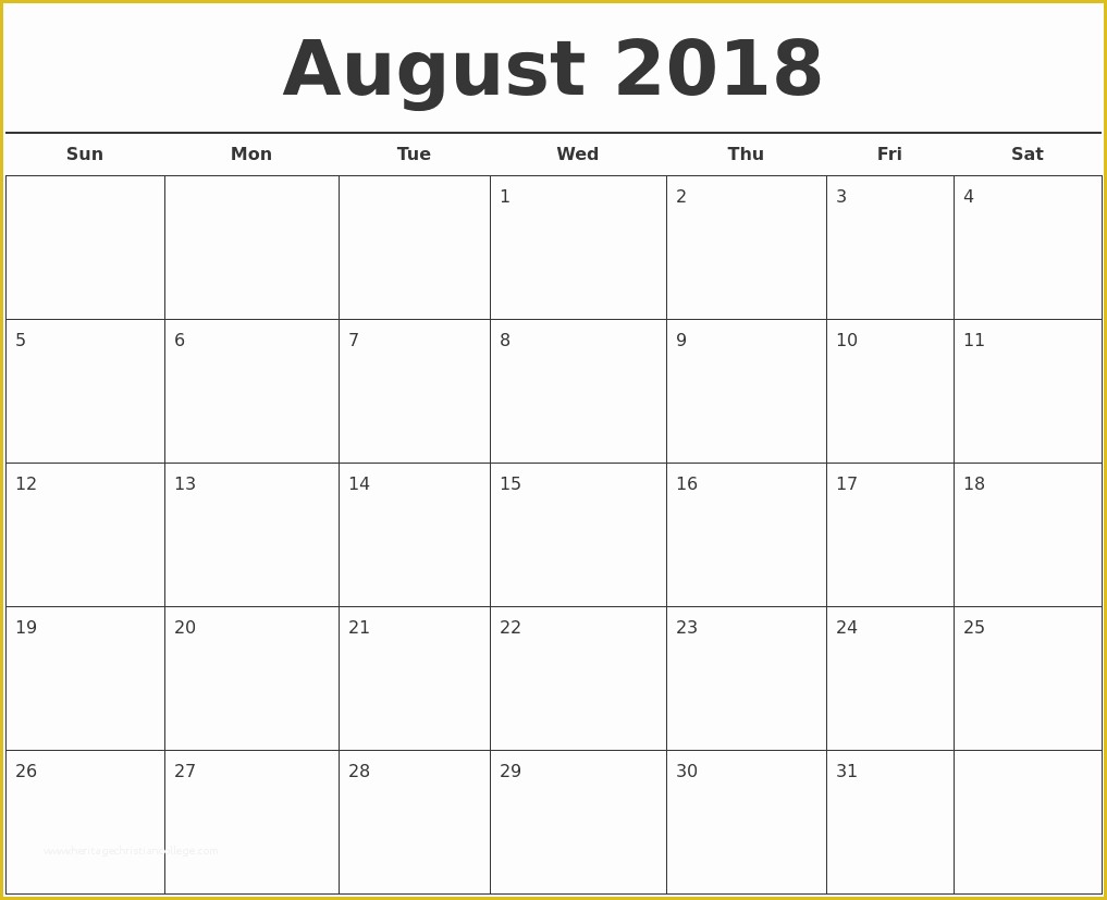 Calendar Template Free 2018 Of November 2018 Monthly Calendar Template