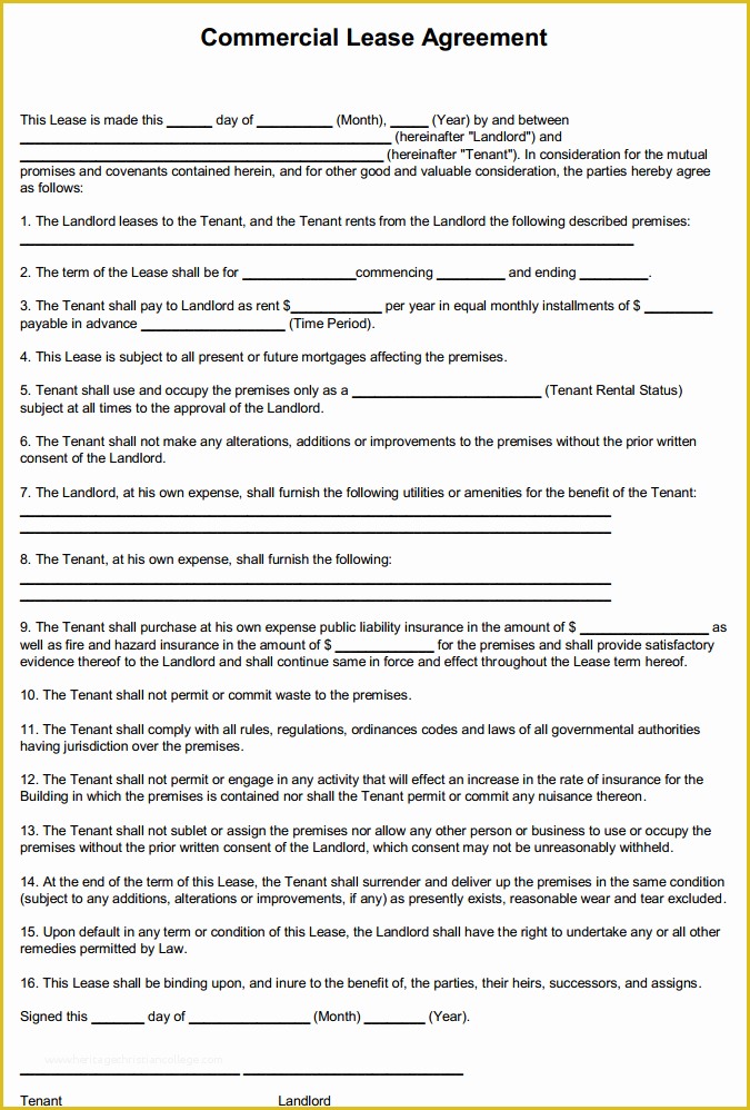 California Commercial Lease Agreement Template Free Of Download Free Mercial Lease Agreement Printable Lease