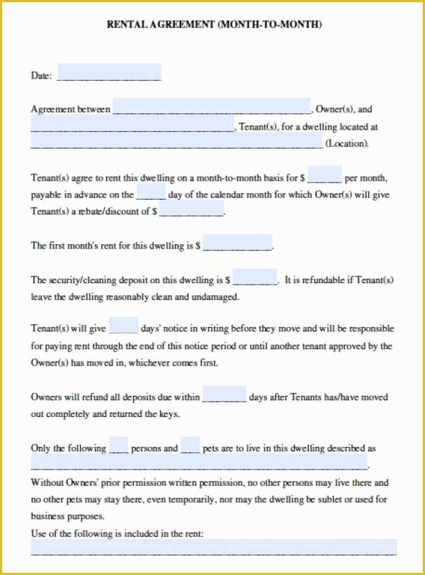 California Commercial Lease Agreement Template Free Of Free California Month to Month Lease Agreement